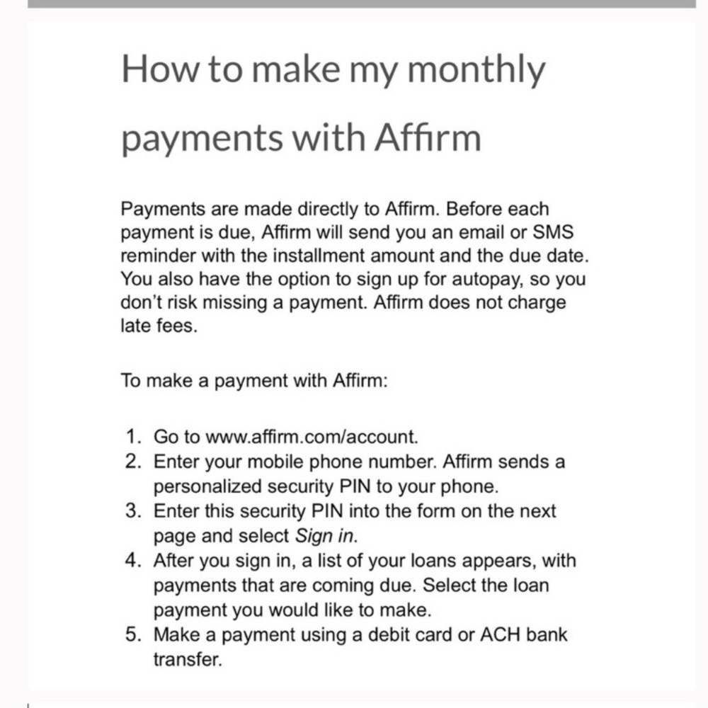 Use affirm to make big purchases!